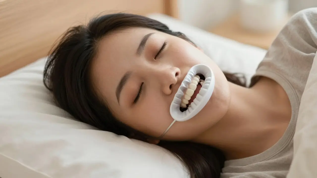 Noční ochrannka chrání zuby při štěkání.