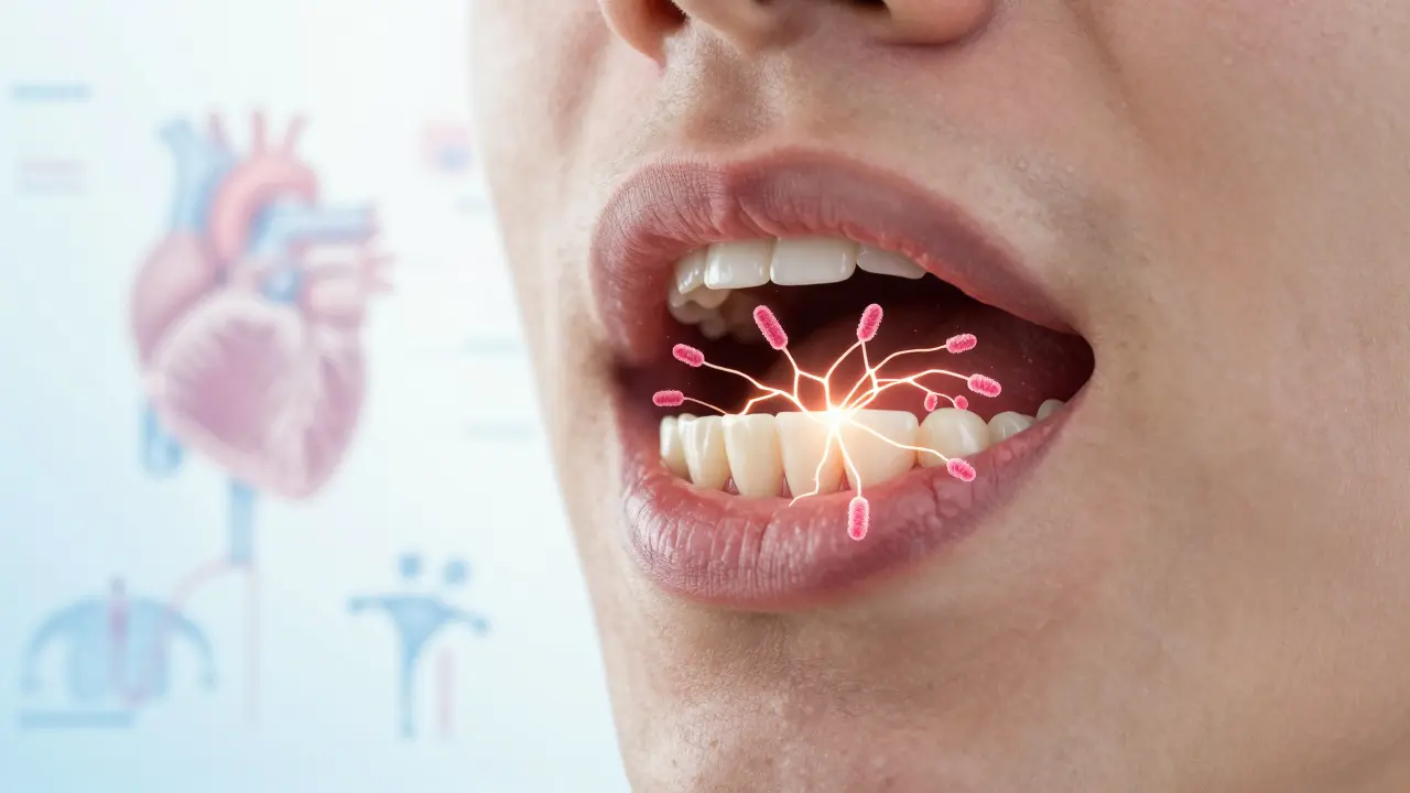 Bacteria from dental tartar linked to heart and brain, showing oral-systemic health connection.