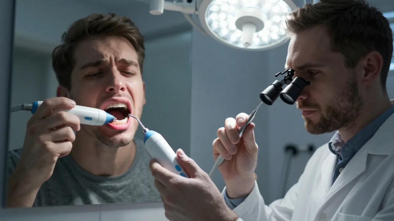 Kontrast mezi rizikovým domácí čištěním a profesionální stomatologií