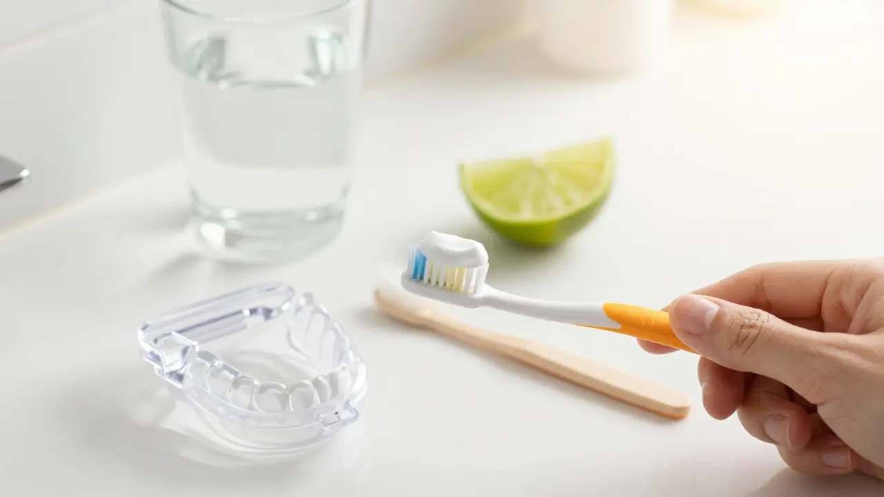 Správná ústní hygiena s jemnou kartáčkou a noční chráničkou