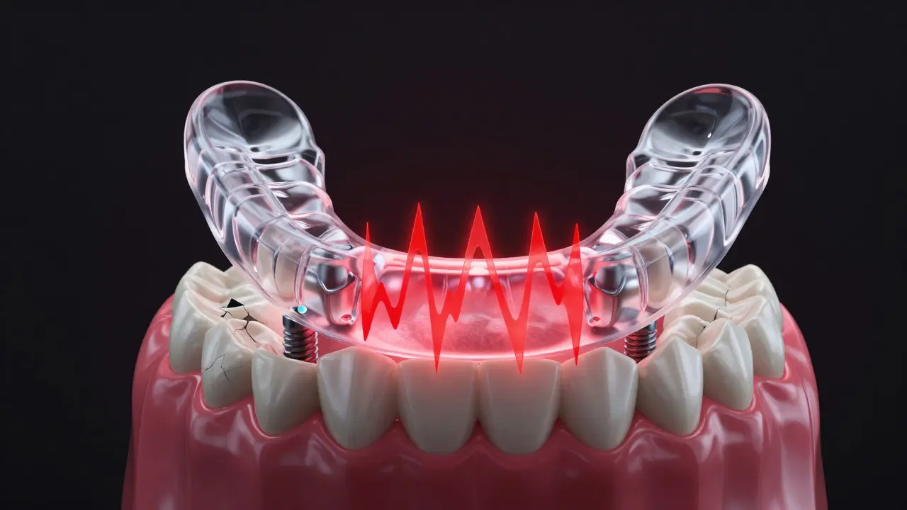 Noční chránič chrání implantáty před silou broušení zubů
